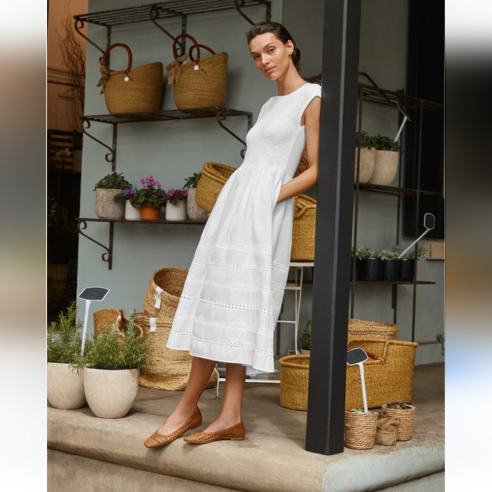 Boden White Midi Dress
